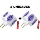Adaptador de Tomada 6 Entradas 10A/20A Pino Maciço Resistente Com Fusível Tomadas Coloridas Esfera