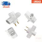 Adaptador de Tomada Benjamin 3 Pinos Formato T Com 3 Entradas de 10A Universal