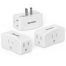 Adaptador de tomada BEONDON de 2 pinos para 3 tomadas AC, kit com 3 unidades Adaptador de tomada BEONDON de 2 pinos para 3 tomadas AC, kit com 3 unidades