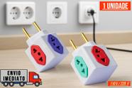 Adaptador de Tomada Cubo Colorido com 4 Entradas Bivolt Universal 110v 220v