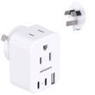 Adaptador de tomada de alimentação HANYCONY tipo I 2 tomadas 3 portas USB