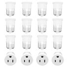 Adaptador de tomada de luz ERQiluji, pacote com 16 pinos, branco
