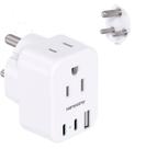 Adaptador de tomada de viagem HANYCONY tipo M com 2 portas AC 3 USB