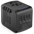 Adaptador de tomada de viagem JMFONE Universal 5 em 1 com 2xUSB-A 2xUSB-C
