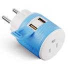 Adaptador de tomada de viagem OREI Denmark tipo K com USB duplo - EUA