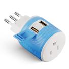 Adaptador de Tomada de Viagem OREI para Itália e Uruguai (Tipo L) com Dupla USB