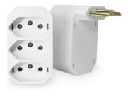 Adaptador de tomada multiplo tipo te benjamin 3x2p(l) 10a 250v branco - pezzi