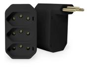 Adaptador de tomada multiplo tipo te benjamin 3x2p(l) 10a 250v preto - pezzi