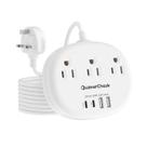 Adaptador de Tomada para Viagem QuasarCheuk Tipo G com Cabo de 1,5 m e 4 USB Adaptador de Tomada para Viagem QuasarCheuk Tipo G com Cabo de 1,5 m e 4 USB