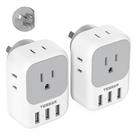 Adaptador de tomada TESSAN US para a Austrália com 4 tomadas, 3 USB