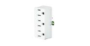 Adaptador de tomada tripla de aterramento Leviton 698-W-15 125V branco