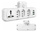 Adaptador de Tomadas Extensão de Tomadas Benjamim 4 tomadas 2 usb 1 TYPE C Qualidade Premium