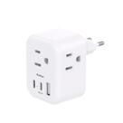 Adaptador de viagem Addtam European com 3 tomadas e 3 portas USB