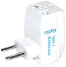 Adaptador de viagem Ceptics Switzerland 3 em 1 tipo J aterrado