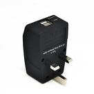 Adaptador de viagem Ceptics UK Type G com duas entradas USB 2.1A