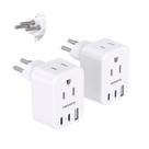 Adaptador de viagem HANYCONY Type J Switzerland, pacote com 2