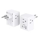 Adaptador de viagem One Beat Switzerland Tipo J, pacote com 2