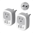 Adaptador de viagem TESSAN US para a Europa com 3 portas USB Adaptador de viagem TESSAN US para a Europa com 3 portas USB