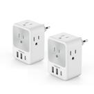 Adaptador de viagem TESSAN US para a Europa com 4 tomadas, 3 USB