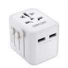 Adaptador de viagem universal com 2 portas USB LENCENT White Adaptador de viagem universal com 2 portas USB LENCENT White