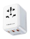 Adaptador de viagem universal MOMAX 20W GaN Fast Charger 2 USB Adaptador de viagem universal MOMAX 20W GaN Fast Charger 2 USB