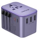 Adaptador de viagem VINTAR 35,5 W com 3 USB-A QC e 2 USB-C PD roxo
