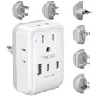 Adaptador de viagem VINTAR Universal com 3 tomadas USB e 4 AC