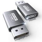 Adaptador DisplayPort para HDMI JSAUX 4K, pacote com 2 unidades para PC, Dell, Lenovo