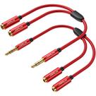 Adaptador divisor de fone de ouvido JSAUX 3.5mm TRS para Dual 3.5mm