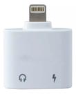 Adaptador Duplo Lightning P2 Fone Carregador Para Celular