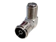 Adaptador Europeu Fêmea 90 Graus Metal Antena Coaxial Tv