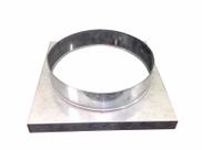 Adaptador galvanizado de quadrado 30,5 x 30,5 cm para redondo 200 mm de diâmetro