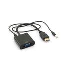 Adaptador HDMI (M) x VGA (F) HDB15 + Audio P2 - F3