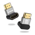 Adaptador HDMI VCELINK 8K @60Hz Ângulo reto 90 270 macho para fêmea