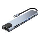 Adaptador Hub Extensor 8 Em 1 Tipo C Hdmi Usb Lan 100mbps - Lotus