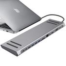 Adaptador Hub Macbook Tipo-C 13em1 HDMI 4K Ethernet RJ45 USB-C VGA e Áudio 3.5 para Fone