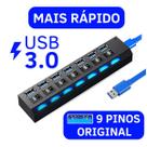 Adaptador Hub Usb 3.0 7 Portas Extensão Rápida Pendrive Not HD Mouse Régua USB Ultra Rápido Extensor USB 3.0 Com Led Indicador
