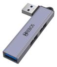 Adaptador Hub Usb 3 Em 1 Hrebos Para Conexão Rápida Prateado