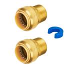 Adaptador macho Push Fit de 1x1" SUNGATOR Plumbing Fitting, pacote com 2