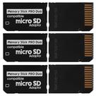 Adaptador Memory Stick Pro Duo, pacote com 3 leitores de cartões para PSP