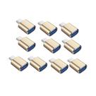 Adaptador MINCHEN tipo C macho para USB 3.0 feminino, pacote com 10 unidades douradas
