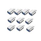 Adaptador MINCHEN tipo C macho para USB 3.0 feminino, pacote com 10 unidades, prateado