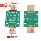 Adaptador Mini Conector 2.54mm Pitch PCB DP HD HDMI a Fêmea Para Macho 2 Peças