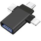 Adaptador OTG 3 em 1 USB 3.0 para Tipo C Micro USB V8 Lightning Tomate MTV-736 Conversor para Celular Tablet