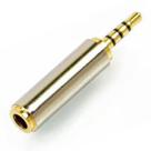 Adaptador P2 Fêmea 3,5mm Para P1 Macho 2,5mm Plug Conector Conversor Cor:Dourado