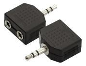 Adaptador P2 Macho Stereo Para 2 P2 Fêmea Stereo