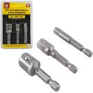 Adaptador Para Soquete Com 3 Pecas ½'' - 3/8'' - ¼'' - SQ COMERCIO