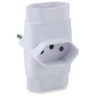 Adaptador Para Tomada Pino Multiplicador Tripolar Bivolt Com 3 Tomadas Plástico Abs