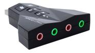 Adaptador placa de som usb 7.1 entrada p2 (fone e microfone)