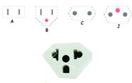 Adaptador Plug De Tomada Universal Para Plugue Chato 10A 20A Branco 2P +T Secador Microondas